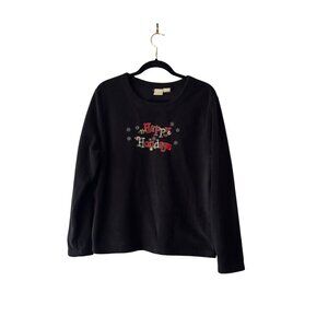 Womens Ulgy Christmas Sweater Snowflakes Happy Holidays Christmas Warm Cozy Sz L
